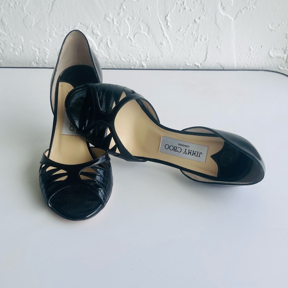 Jimmy Choo Black Patent Leather Women's Shoes - Picture 1 of 15